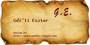 Gáli Eszter névjegykártya